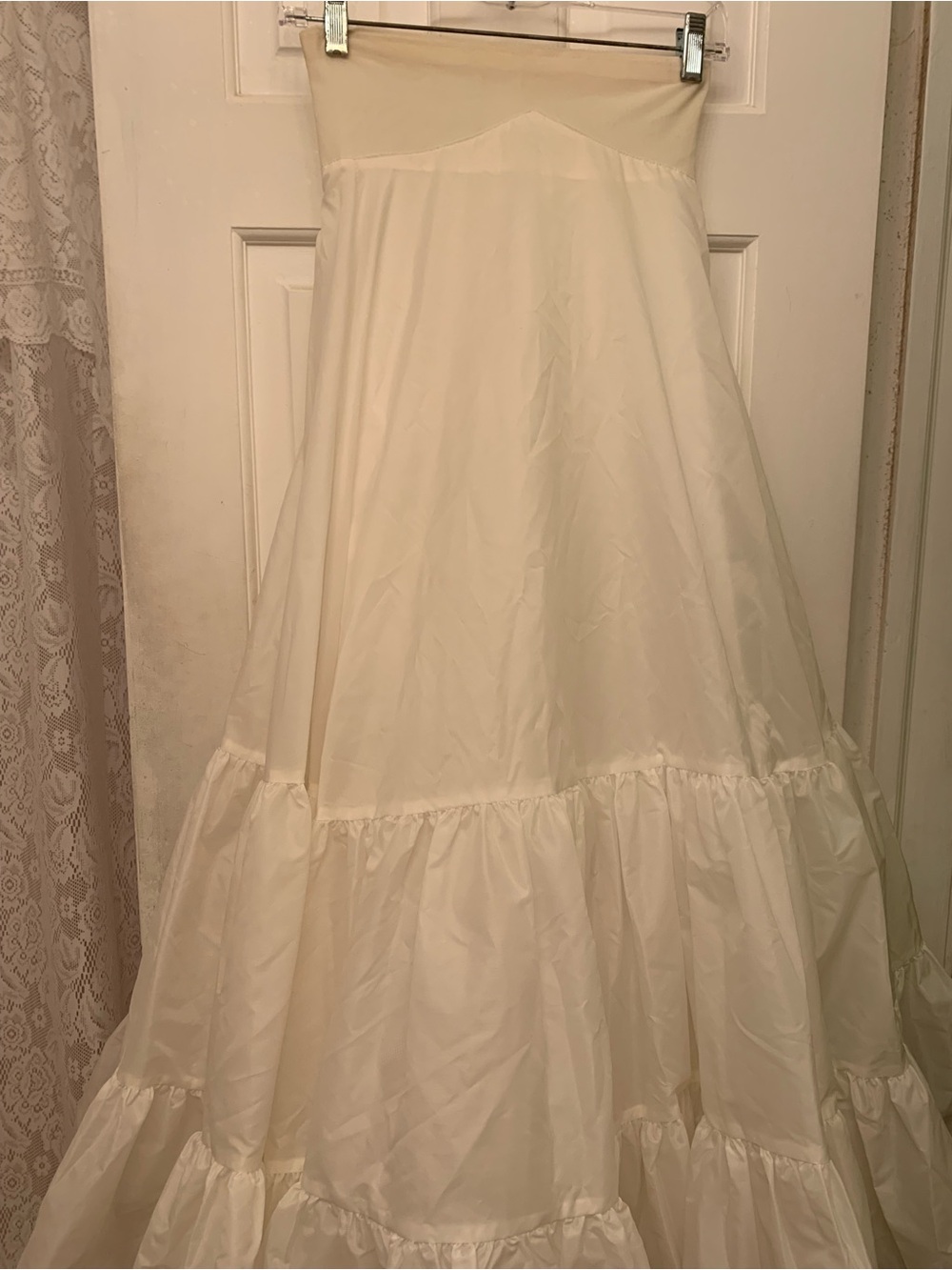Vintage Cream Satin Petticoat Skirt